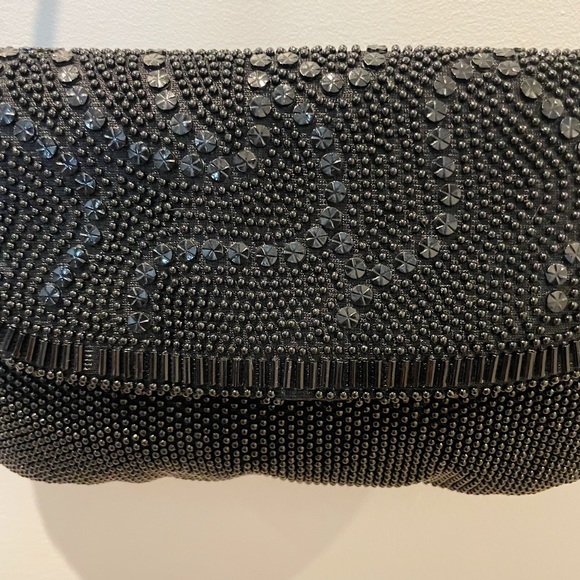 Vintage 80s Holiday Fair Black Beaded Handbag/Clutch - Picture 10 of 15